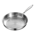 Stainless Steel Frying Pan with Induction Base Hammered Interior and Ergonomic Handle - Image 2