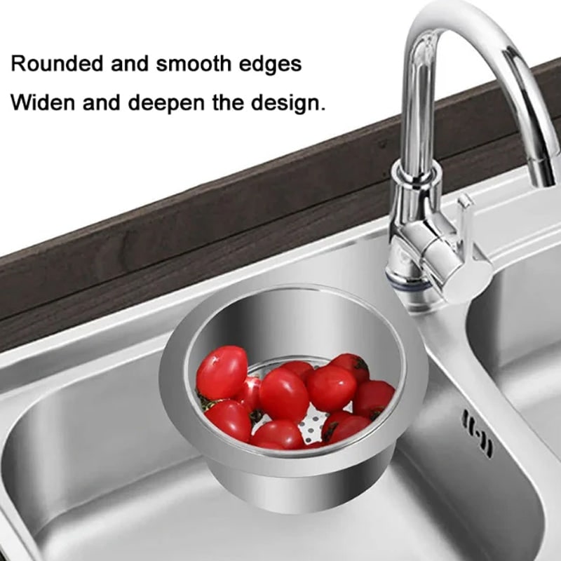 Stainless Steel Sink Strainer Basket with Drain Filtration and Faucet Hook Floor - Image 12