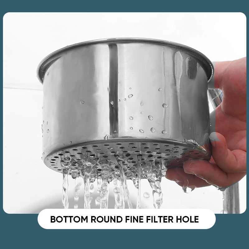 Stainless Steel Sink Strainer Basket with Drain Filtration and Faucet Hook Floor - Image 6