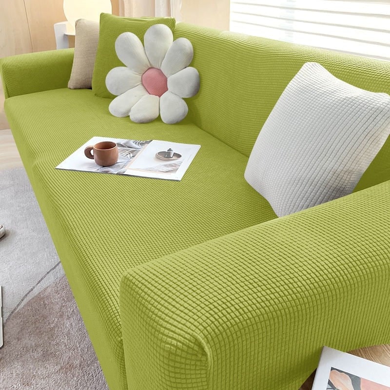 Stretch Sofa Cover and Cotton Slipcovers with Elastic Waffle Knit Texture for Three Seater Couch - Image 10