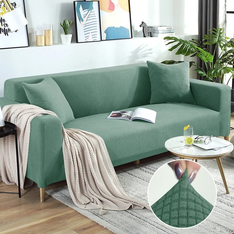 Stretch Sofa Cover and Cotton Slipcovers with Elastic Waffle Knit Texture for Three Seater Couch - Image 11
