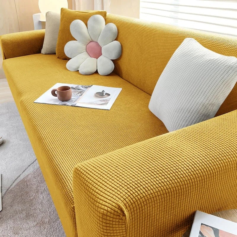 Stretch Sofa Cover and Cotton Slipcovers with Elastic Waffle Knit Texture for Three Seater Couch - Image 15