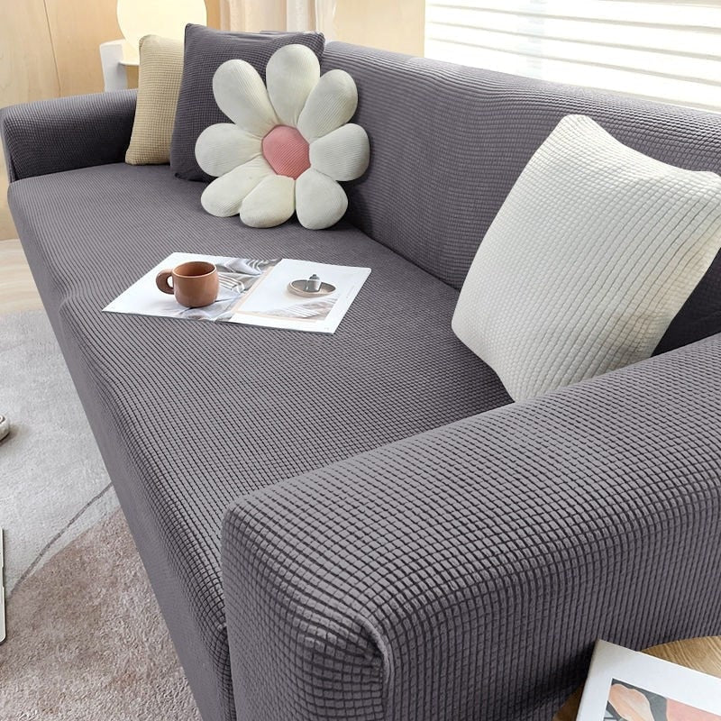 Stretch Sofa Cover and Cotton Slipcovers with Elastic Waffle Knit Texture for Three Seater Couch - Image 2