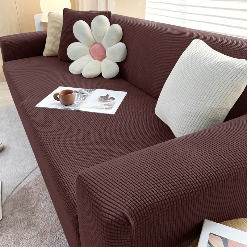 Stretch Sofa Cover and Cotton Slipcovers with Elastic Waffle Knit Texture for Three Seater Couch - Image 3