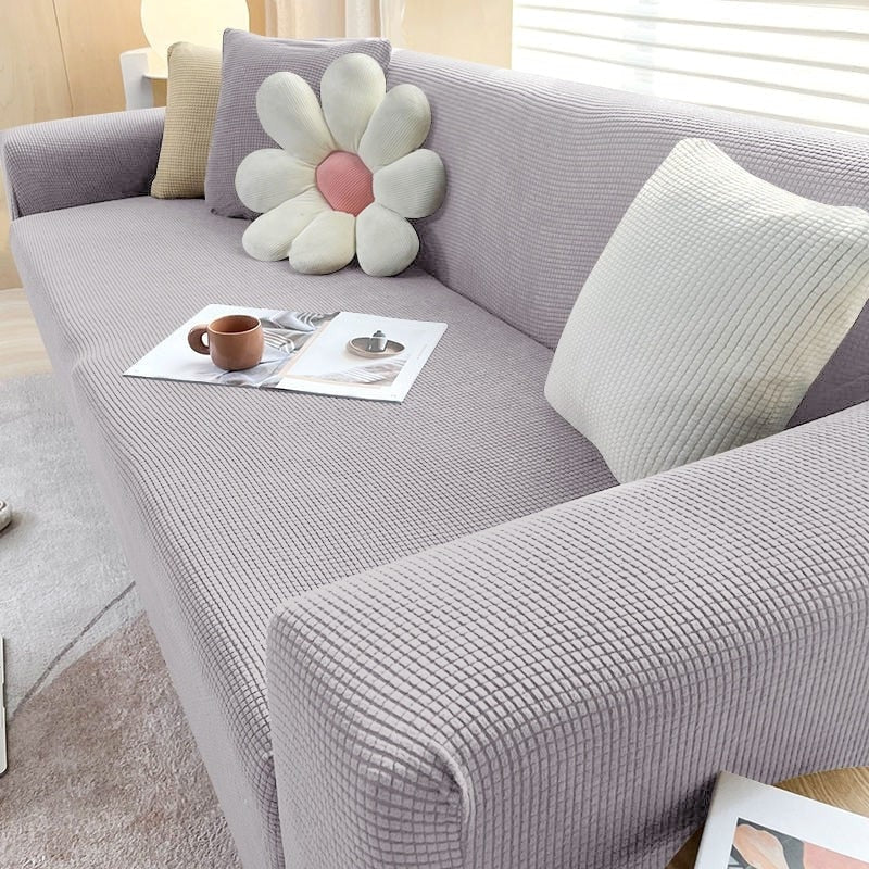 Stretch Sofa Cover and Cotton Slipcovers with Elastic Waffle Knit Texture for Three Seater Couch - Image 4