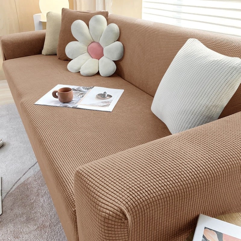 Stretch Sofa Cover and Cotton Slipcovers with Elastic Waffle Knit Texture for Three Seater Couch - Image 7