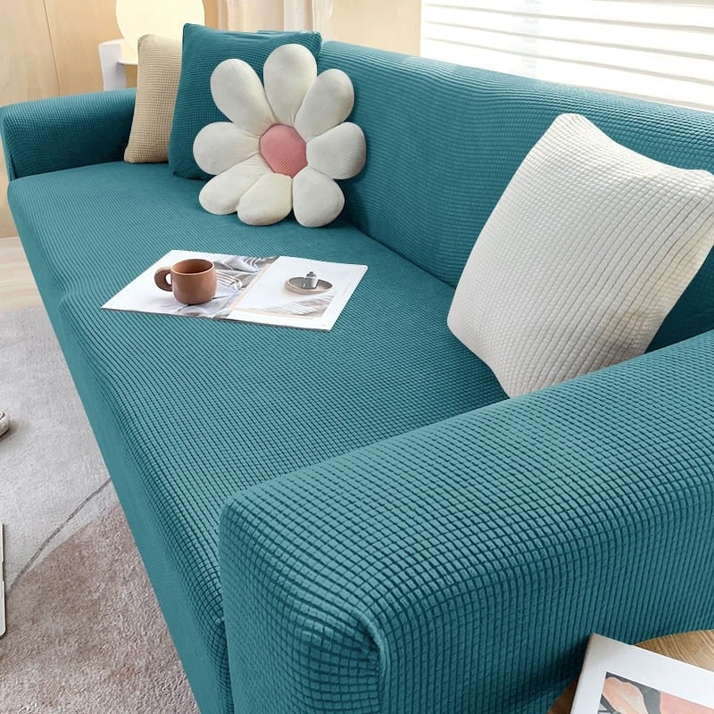 Stretch Sofa Cover and Cotton Slipcovers with Elastic Waffle Knit Texture for Three Seater Couch - Image 8