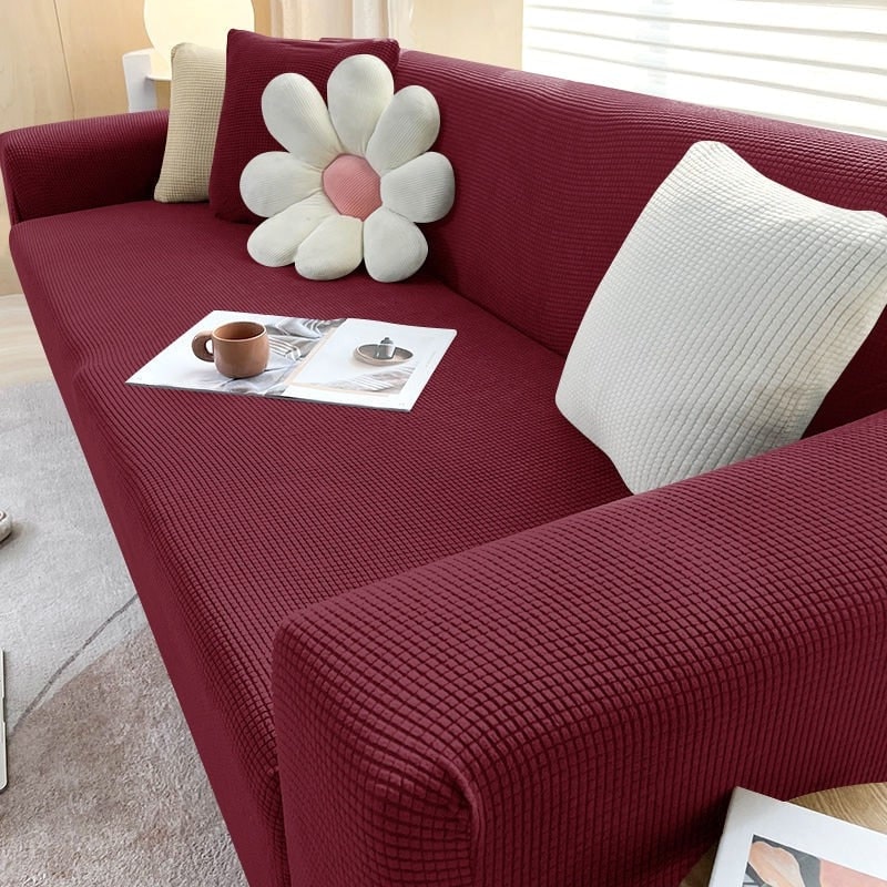 Stretch Sofa Cover and Cotton Slipcovers with Elastic Waffle Knit Texture for Three Seater Couch - Image 9