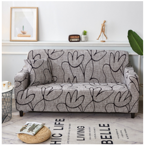 Stretch Sofa Cover Fitted Three Seater Slipcover with Elastic Design and Floral Print - Image 1
