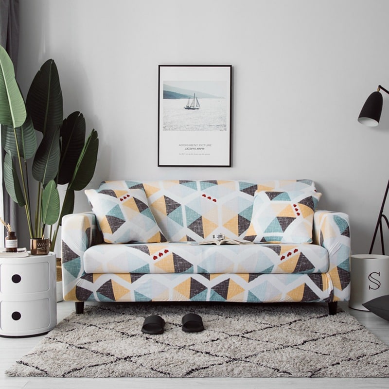 Stretch Sofa Cover Fitted Three Seater Slipcover with Elastic Design and Floral Print - Image 9
