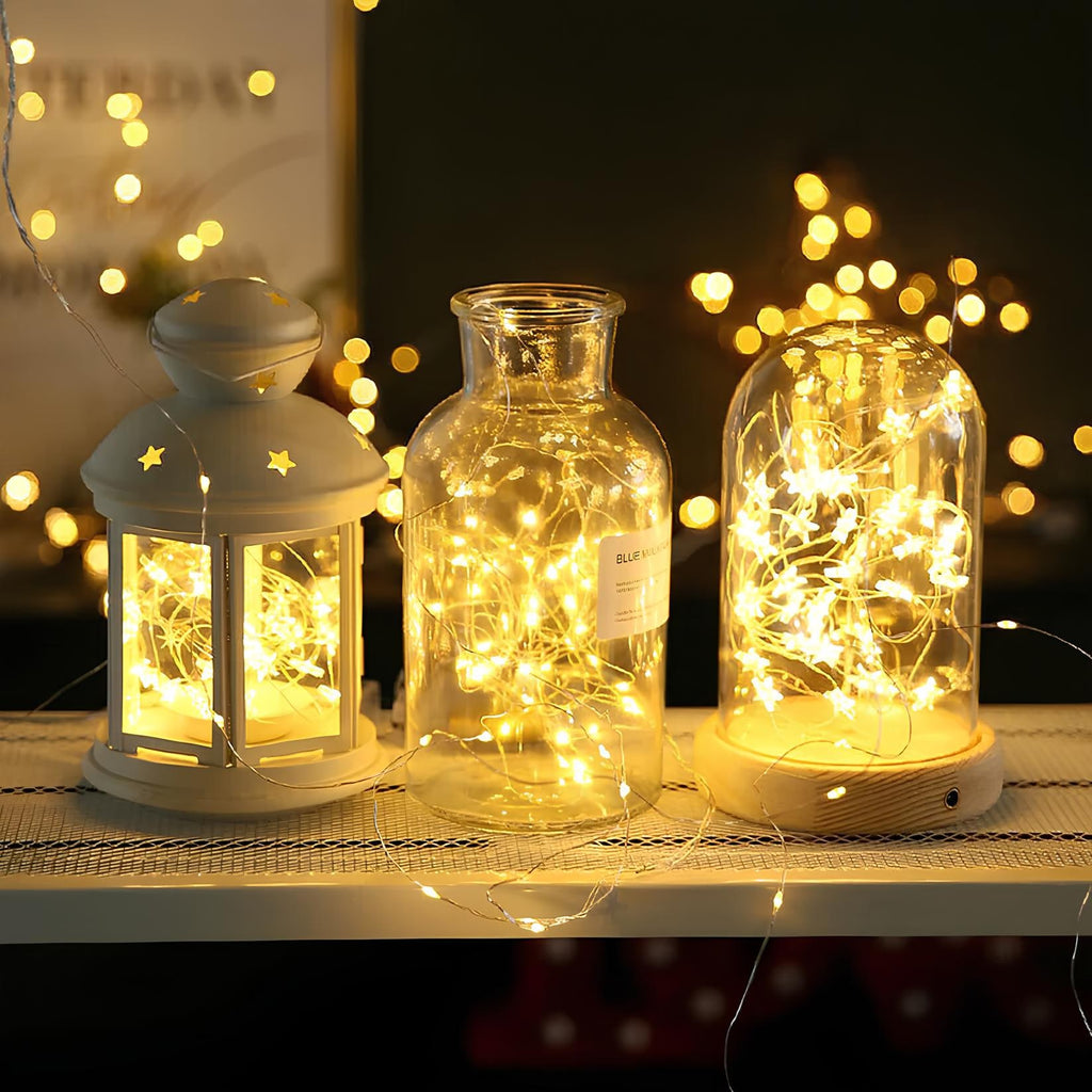 String Lights Fairy with Flexible Copper Wire Micro LED Beads Battery Powered Outdoor Christmas - Image 2