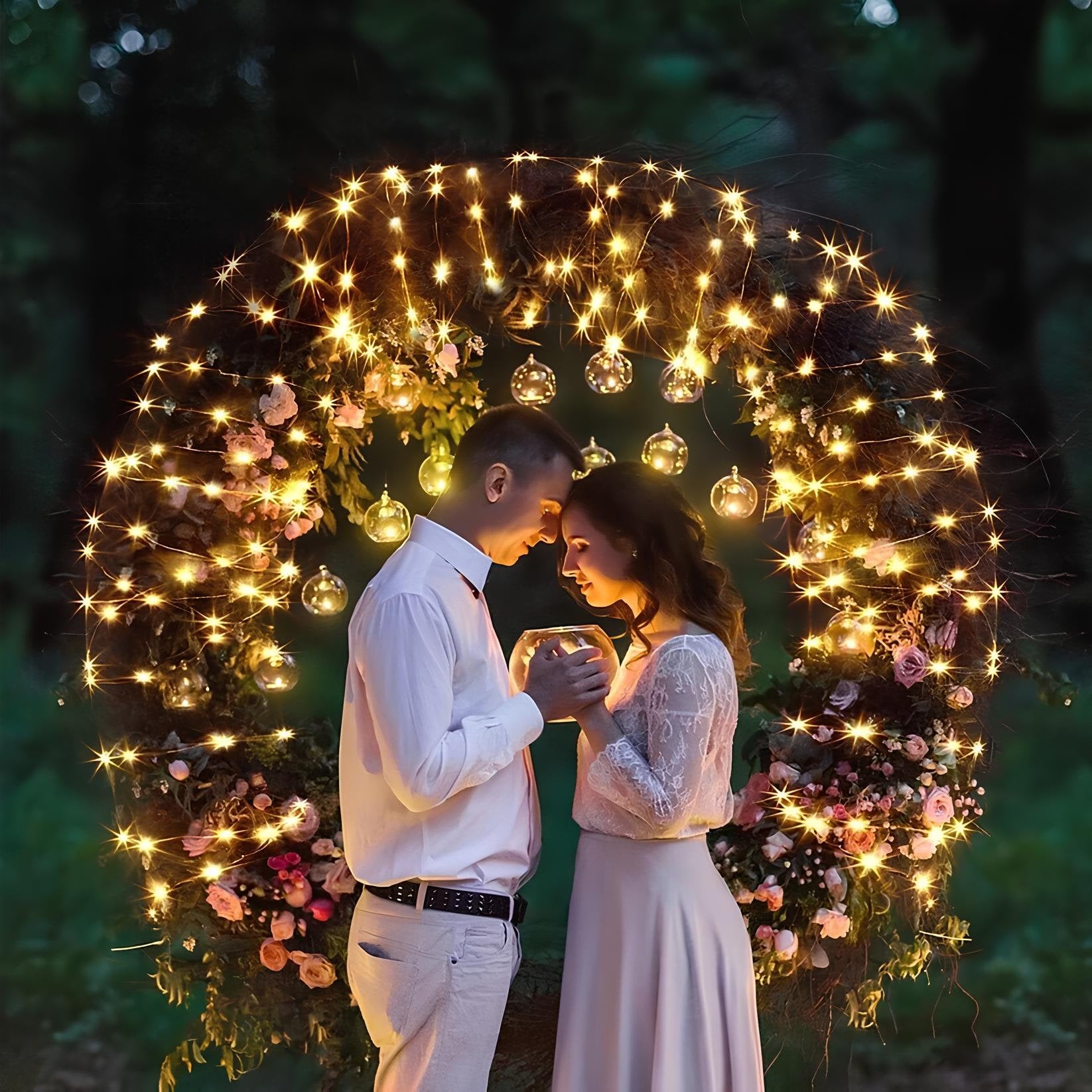 String Lights Fairy with Flexible Copper Wire Micro LED Beads Battery Powered Outdoor Christmas - Image 3
