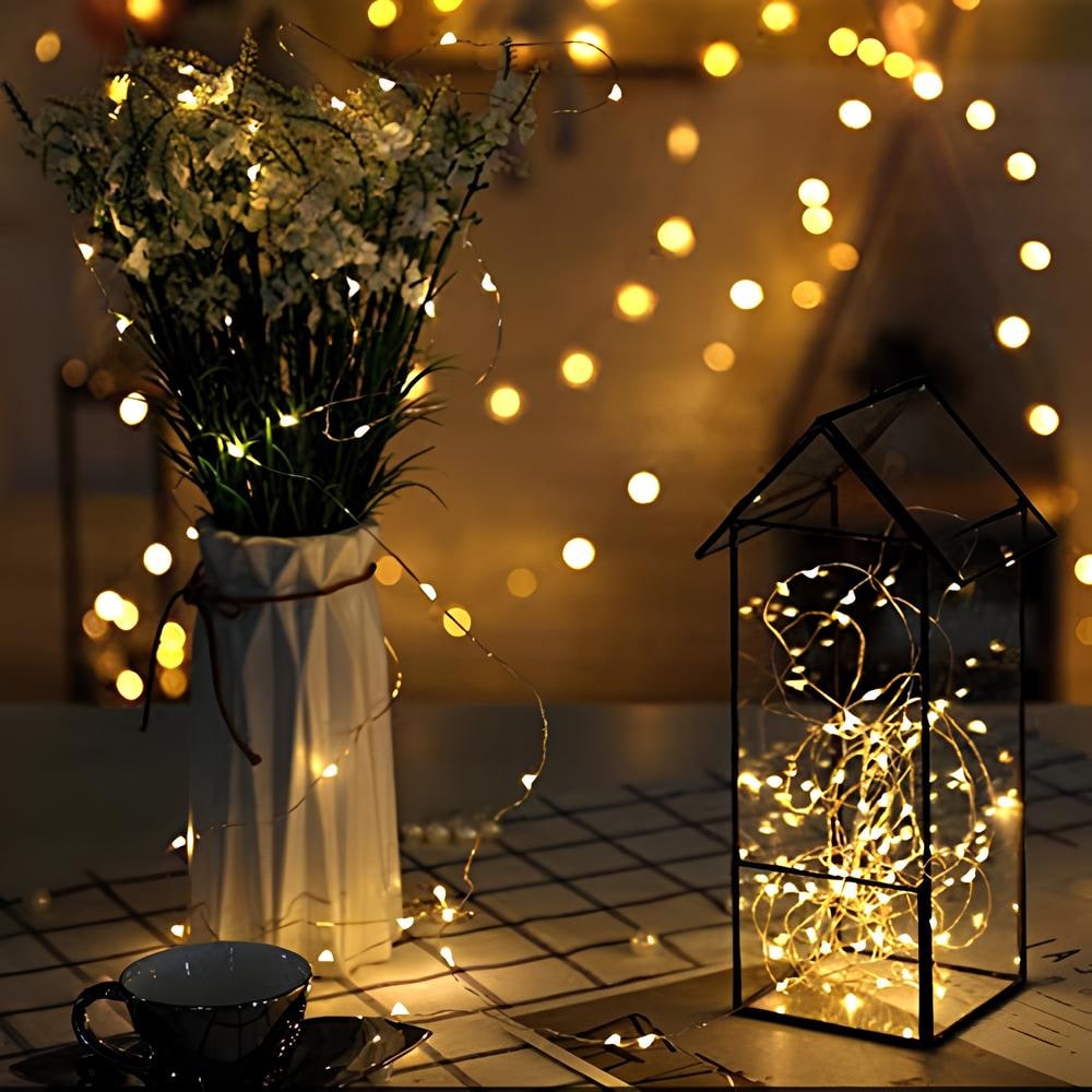 String Lights Fairy with Flexible Copper Wire Micro LED Beads Battery Powered Outdoor Christmas - Image 6