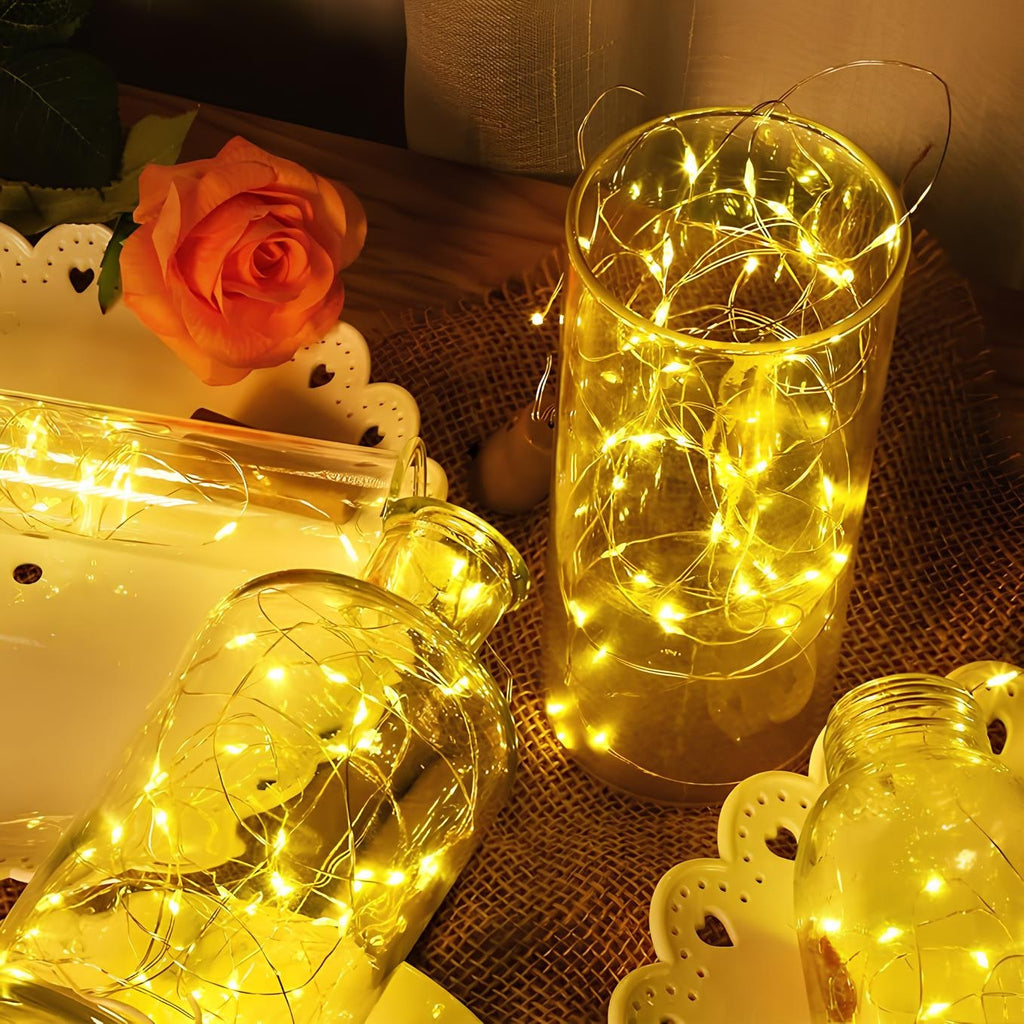 String Lights Fairy with Flexible Copper Wire Micro LED Beads Battery Powered Outdoor Christmas - Image 9
