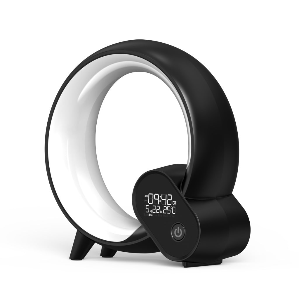 Sunrise Alarm Clock with Digital Display Rgb LED Light Ring and Smart App Control Analog - Image 1
