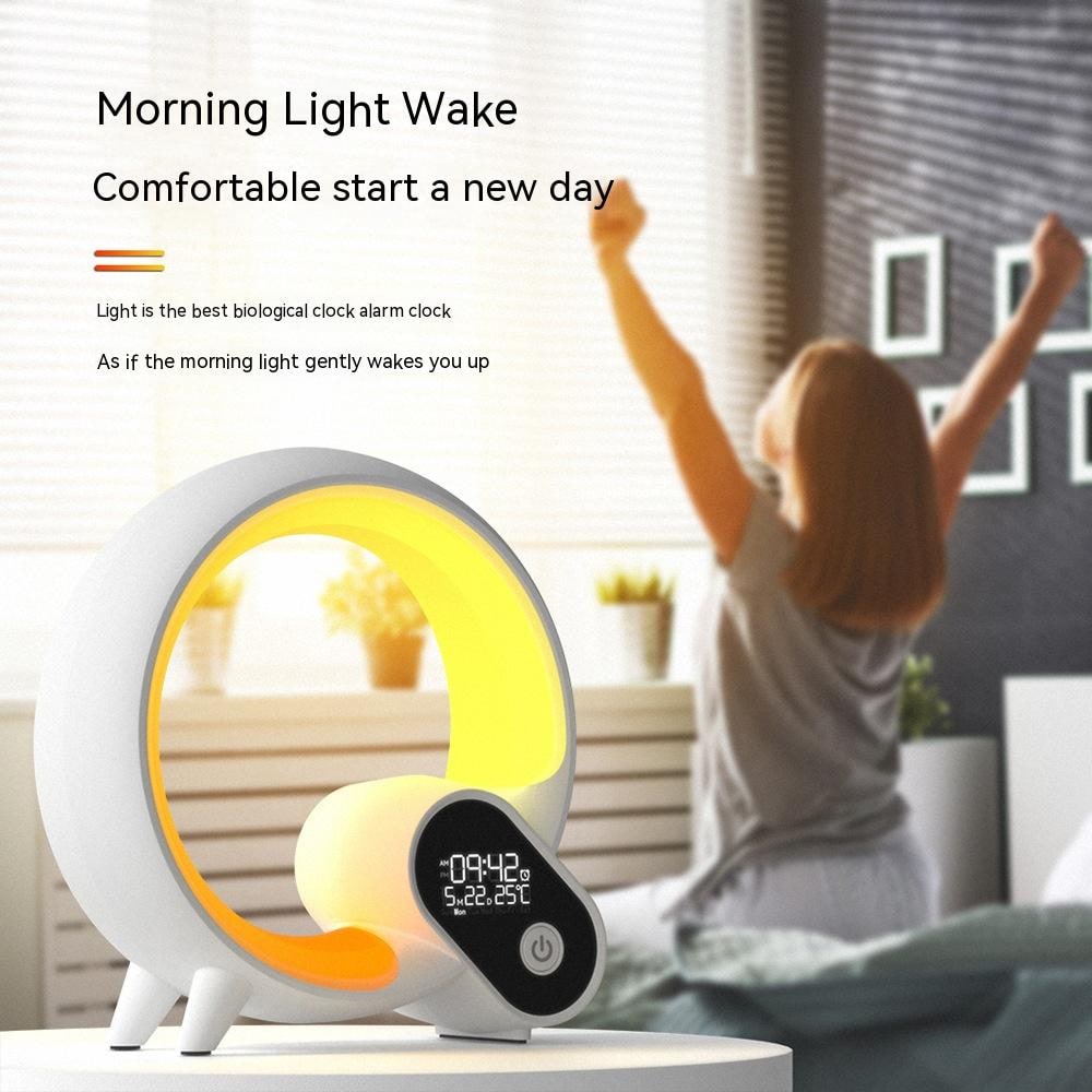 Sunrise Alarm Clock with Digital Display Rgb LED Light Ring and Smart App Control Analog - Image 3