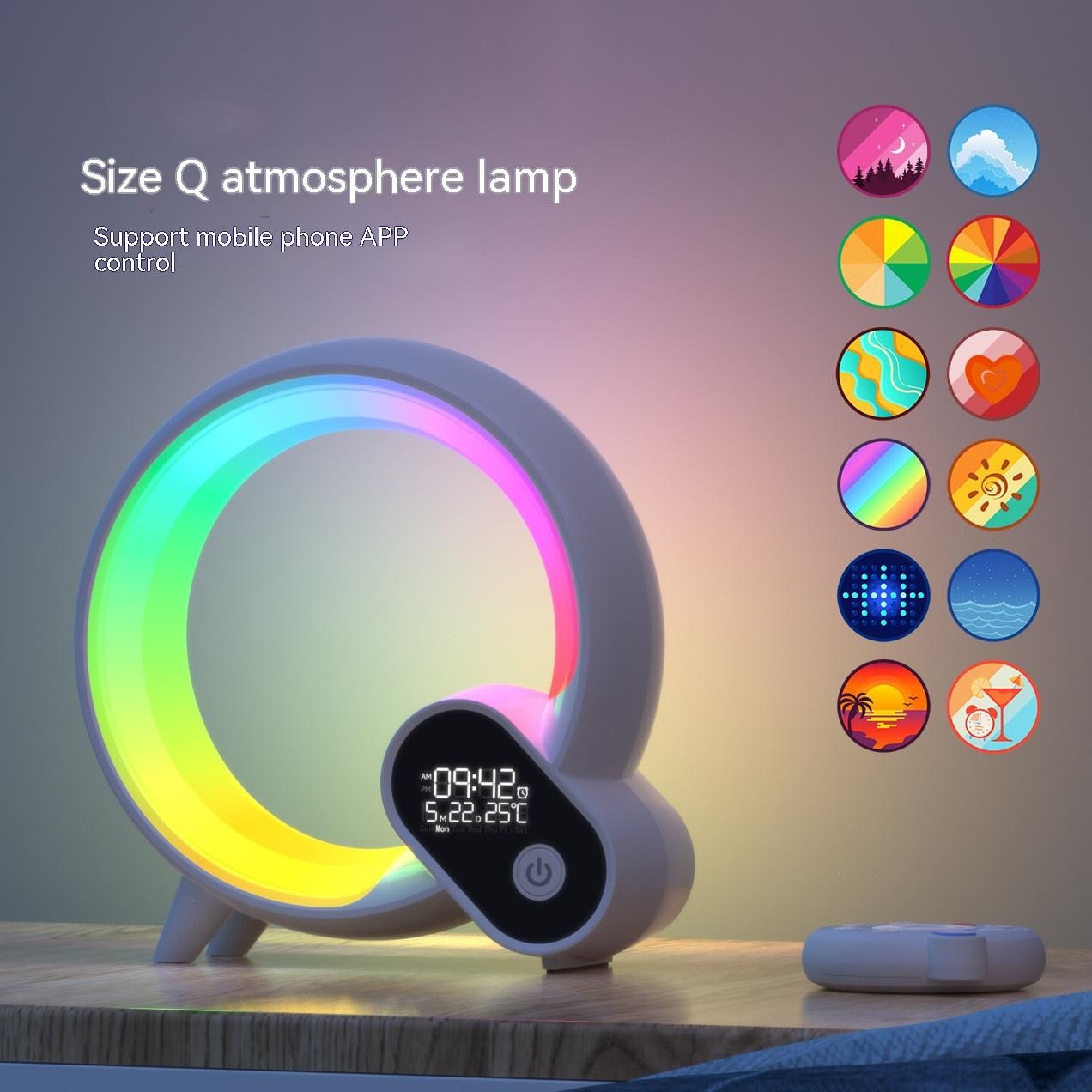 Sunrise Alarm Clock with Digital Display Rgb LED Light Ring and Smart App Control Analog - Image 5
