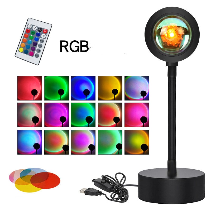 Sunset Lamp Projector LED Night Light with Adjustable Stand for Bedroom Star - Image 17