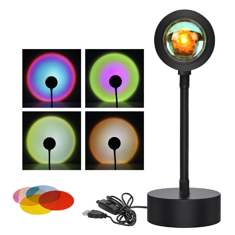 Sunset Lamp Projector LED Night Light with Adjustable Stand for Bedroom Star - Image 2
