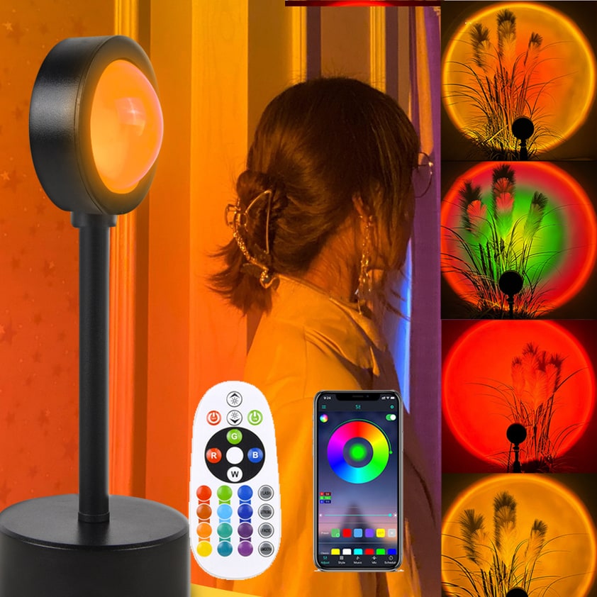 Sunset Lamp Projector LED Night Light with Adjustable Stand for Bedroom Star - Image 20