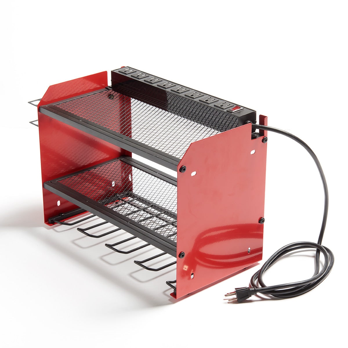 Surge Protected Power Strip Tool Organizer Wall Mounted Metal Eight Outlet Rack - Image 11