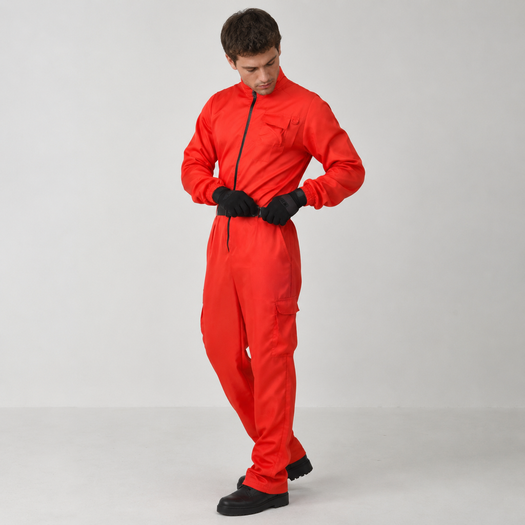 survival game Guard Costume Jumpsuit with Mask and Belt - Image 1