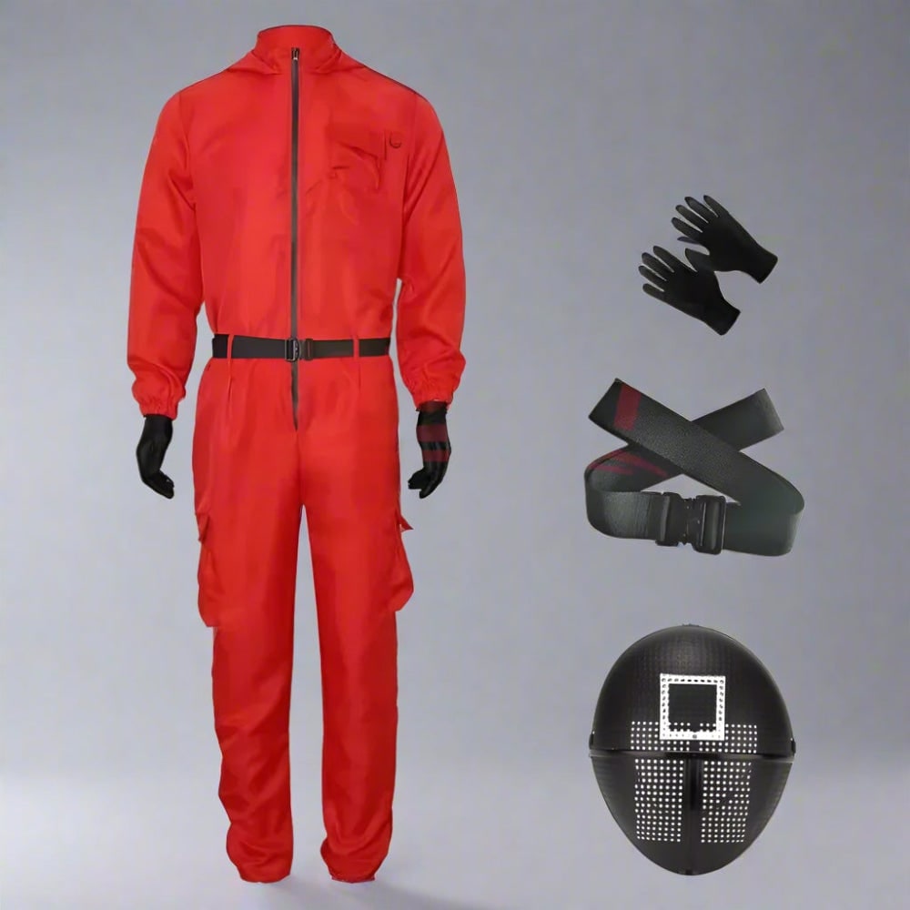 survival game Guard Costume Jumpsuit with Mask and Belt - Image 3