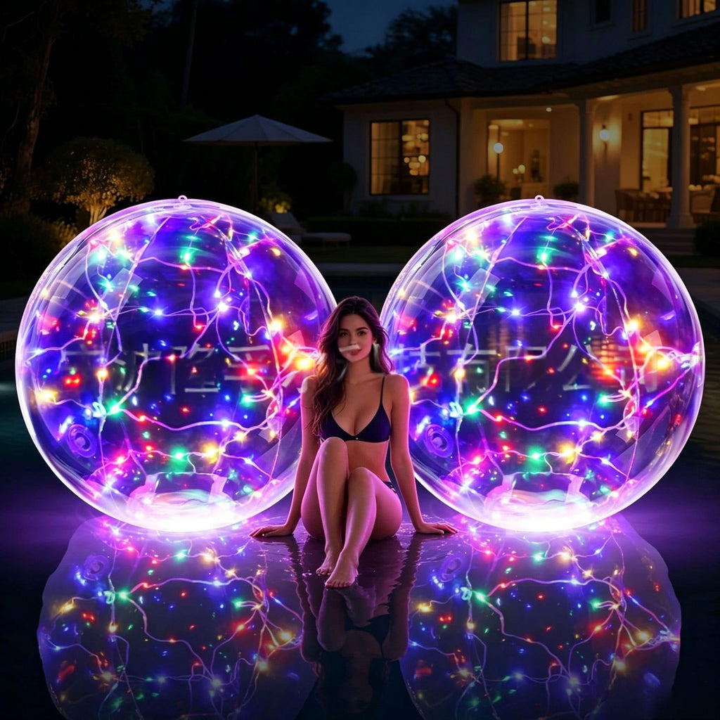 Swimming Pool Lights LED Floating Inflatable Solar with Fairy and Hand Pump - Image 6