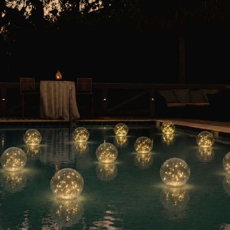 Swimming Pool Lights LED Floating Inflatable Solar with Fairy and Hand Pump - Image 8