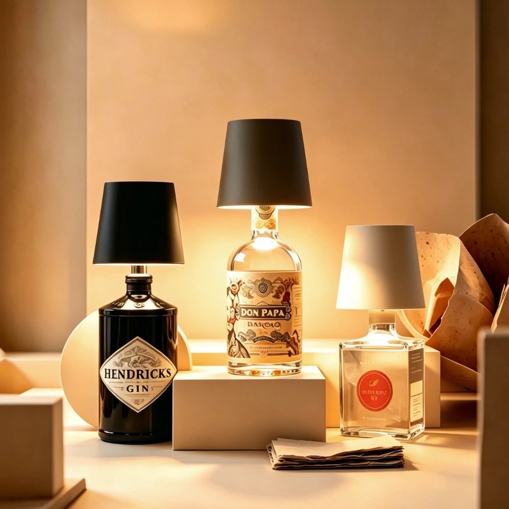 Table Lamp Cordless Bottle Rechargeable LED Metal Portable Design - Image 1