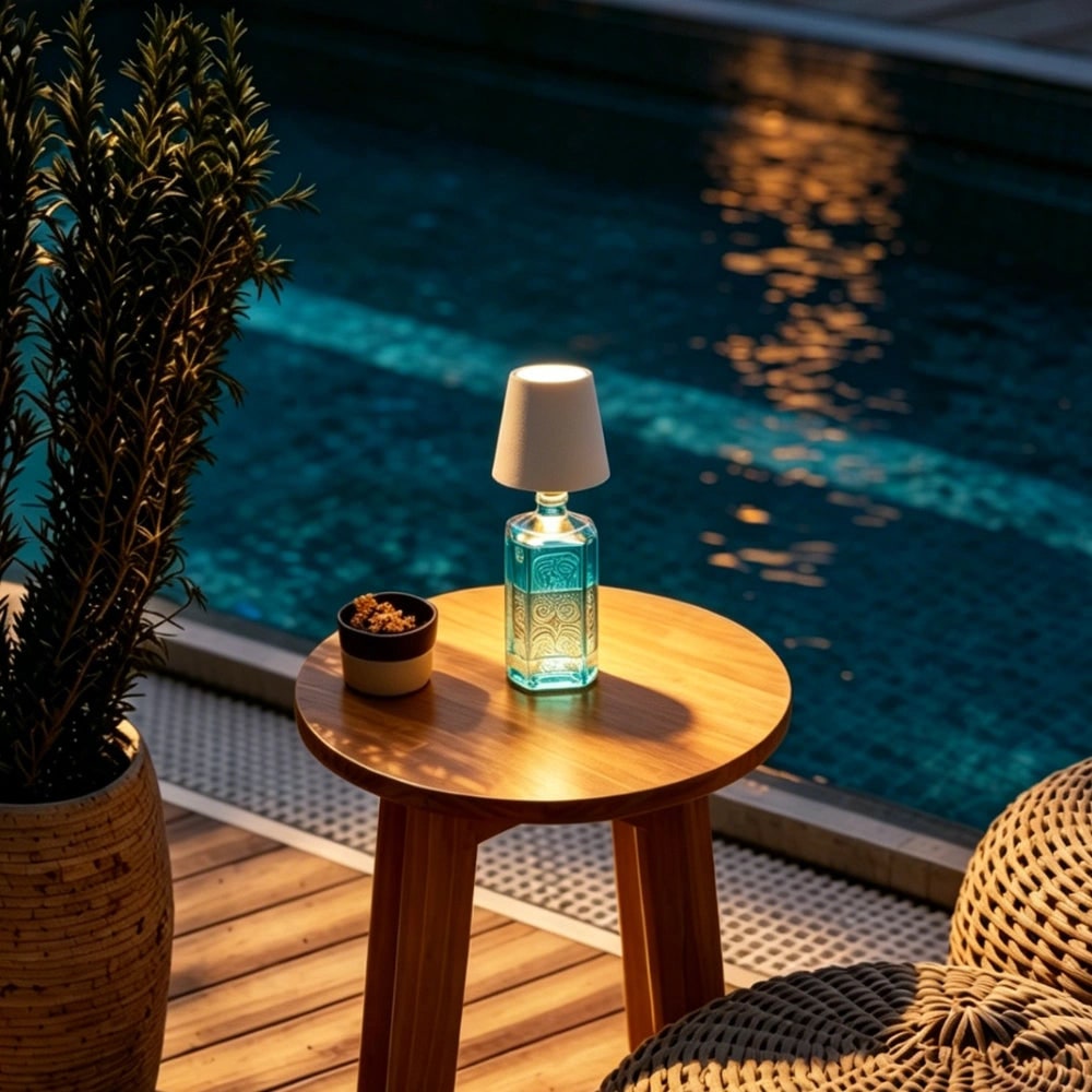 Table Lamp Cordless Bottle Rechargeable LED Metal Portable Design - Image 15