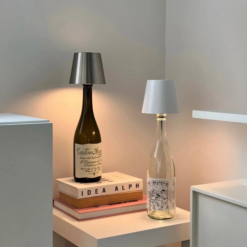 Table Lamp Cordless Bottle Rechargeable LED Metal Portable Design - Image 18