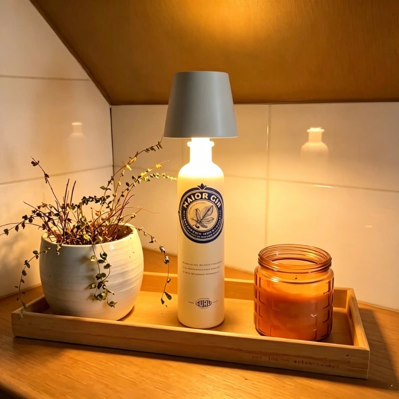 Table Lamp Cordless Bottle Rechargeable LED Metal Portable Design - Image 19