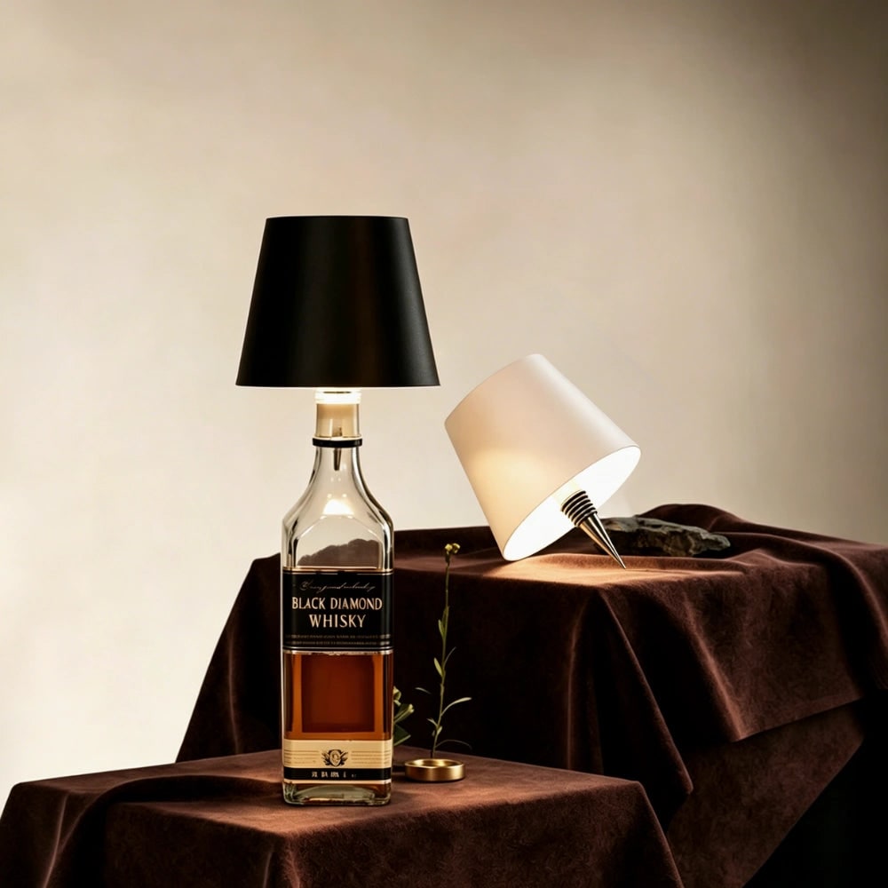 Table Lamp Cordless Bottle Rechargeable LED Metal Portable Design - Image 2