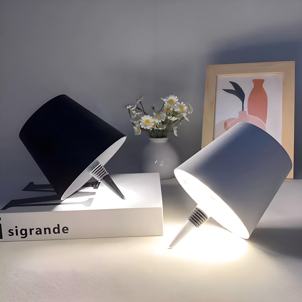 Table Lamp Cordless Bottle Rechargeable LED Metal Portable Design - Image 22