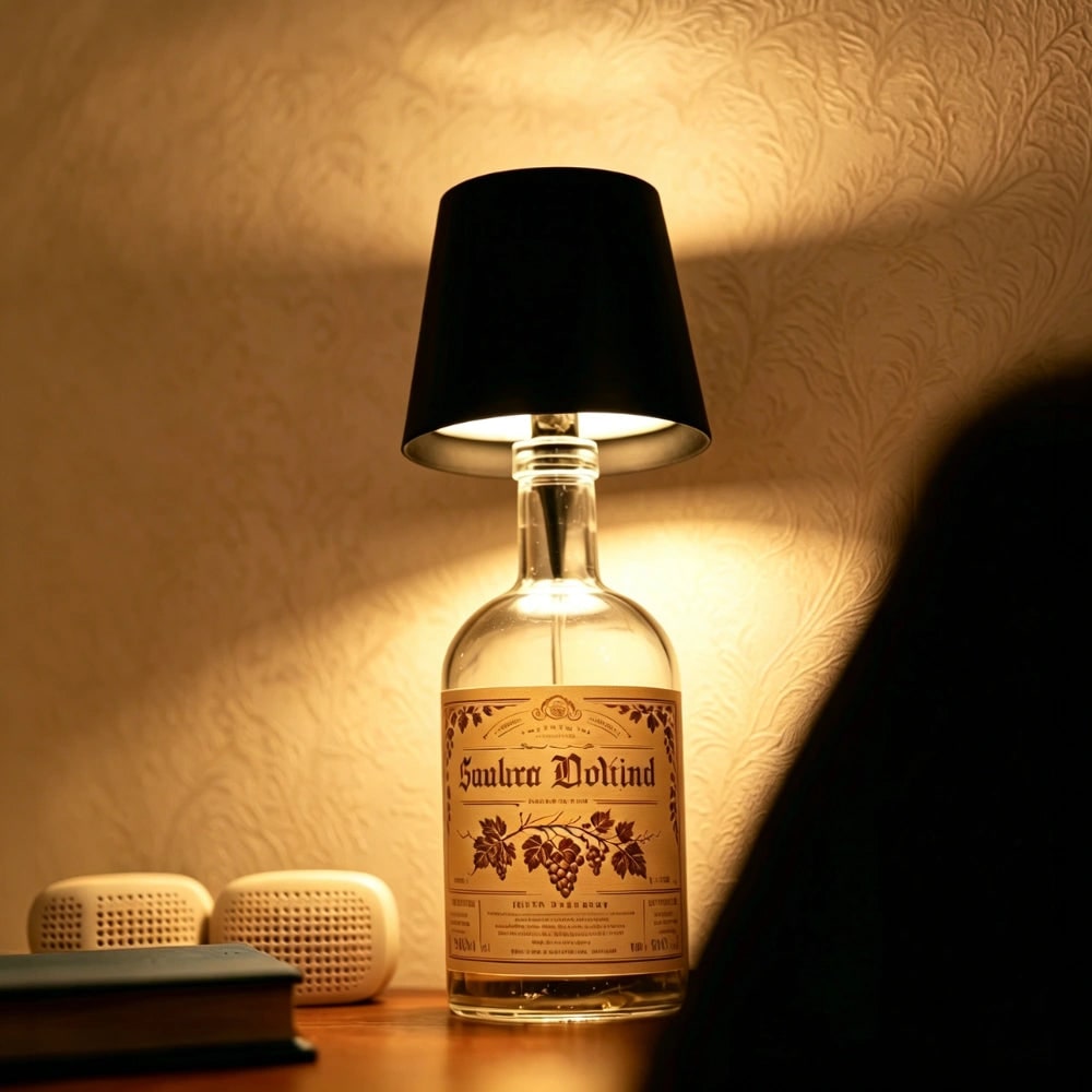 Table Lamp Cordless Bottle Rechargeable LED Metal Portable Design - Image 4