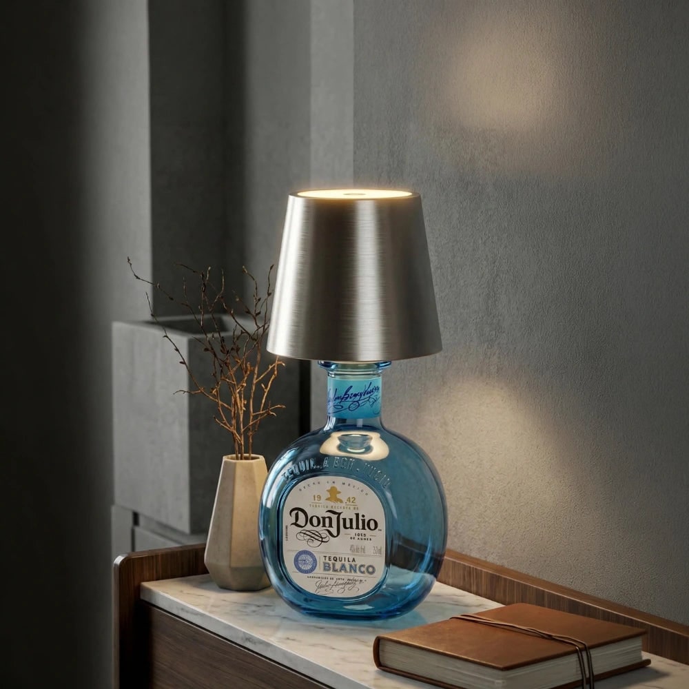 Table Lamp Cordless Bottle Rechargeable LED Metal Portable Design - Image 5