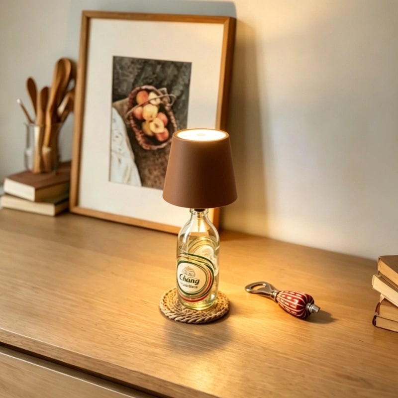Table Lamp Cordless Bottle Rechargeable LED Metal Portable Design - Image 7