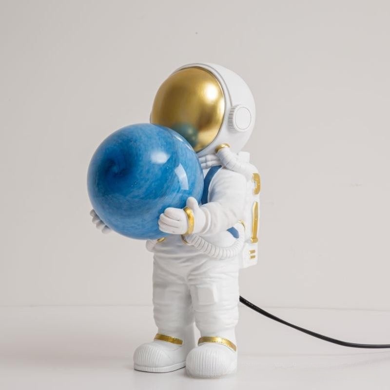 Table Lamp Mid Century Modern Touch Astronaut with Glowing Sphere for Bedroom Bedside Set Of 2 - Image 2