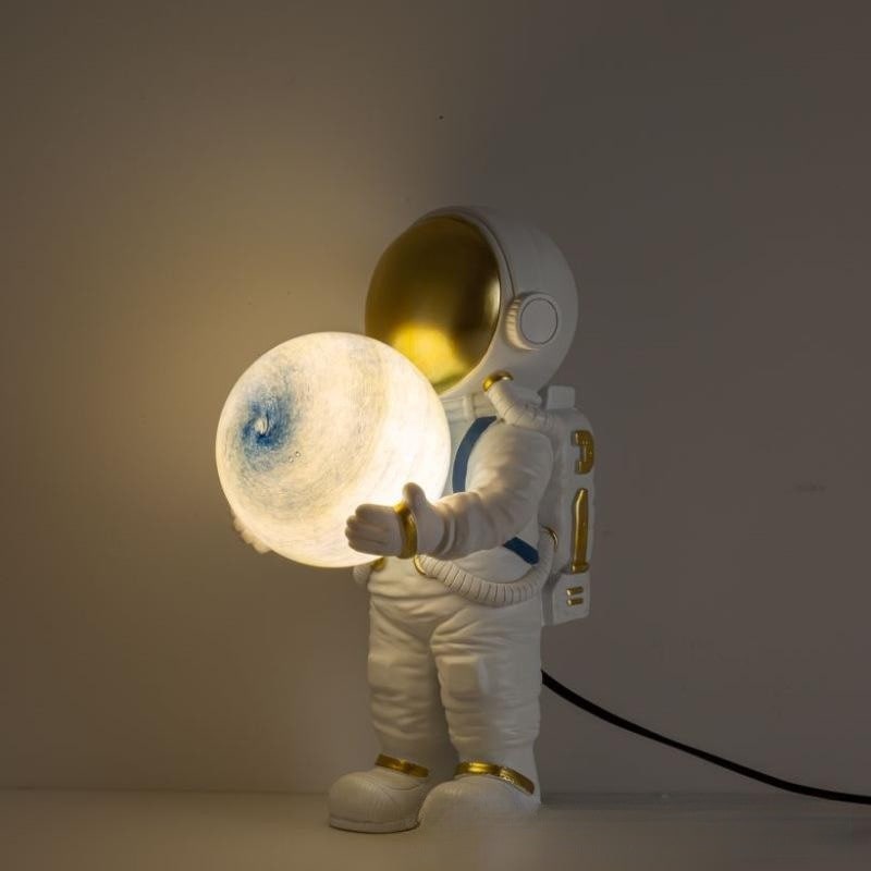 Table Lamp Mid Century Modern Touch Astronaut with Glowing Sphere for Bedroom Bedside Set Of 2 - Image 4