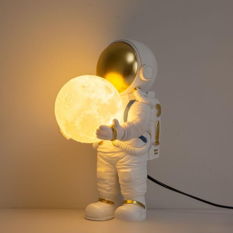 Table Lamp Mid Century Modern Touch Astronaut with Glowing Sphere for Bedroom Bedside Set Of 2 - Image 7