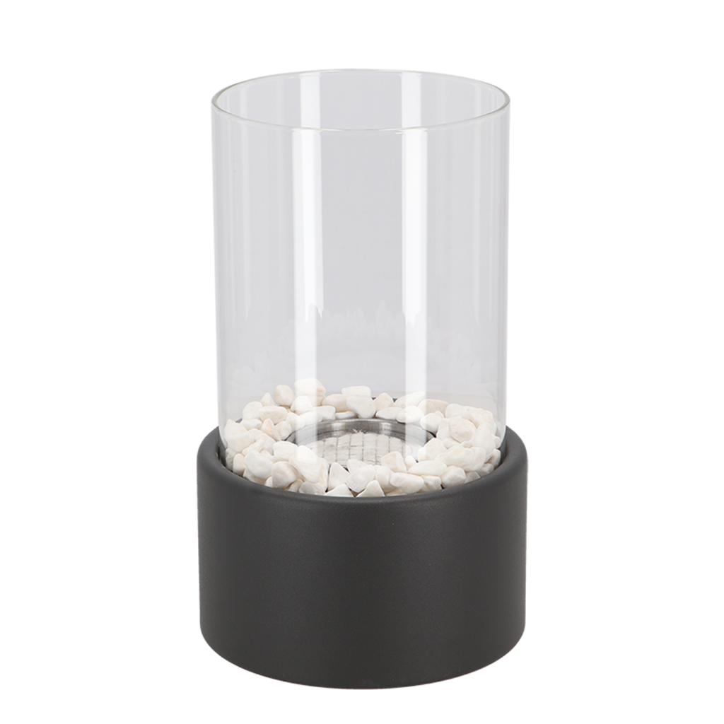 Tabletop Fire Pit Fireplace Bioethanol Glass Cylinder Pebbles Portable Ethanol - Image 14