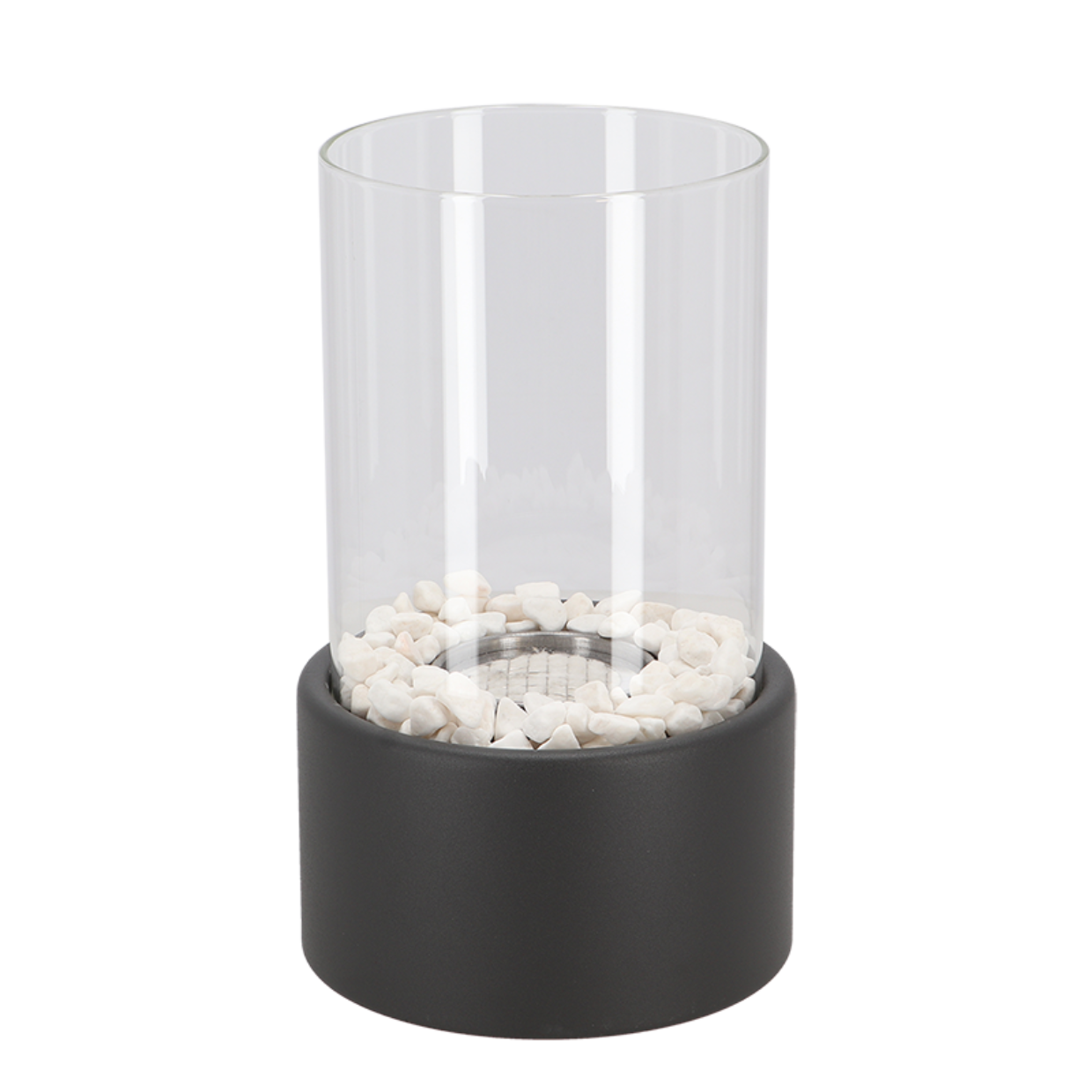 Tabletop Fire Pit Fireplace Bioethanol Glass Cylinder Pebbles Portable Ethanol - Image 14