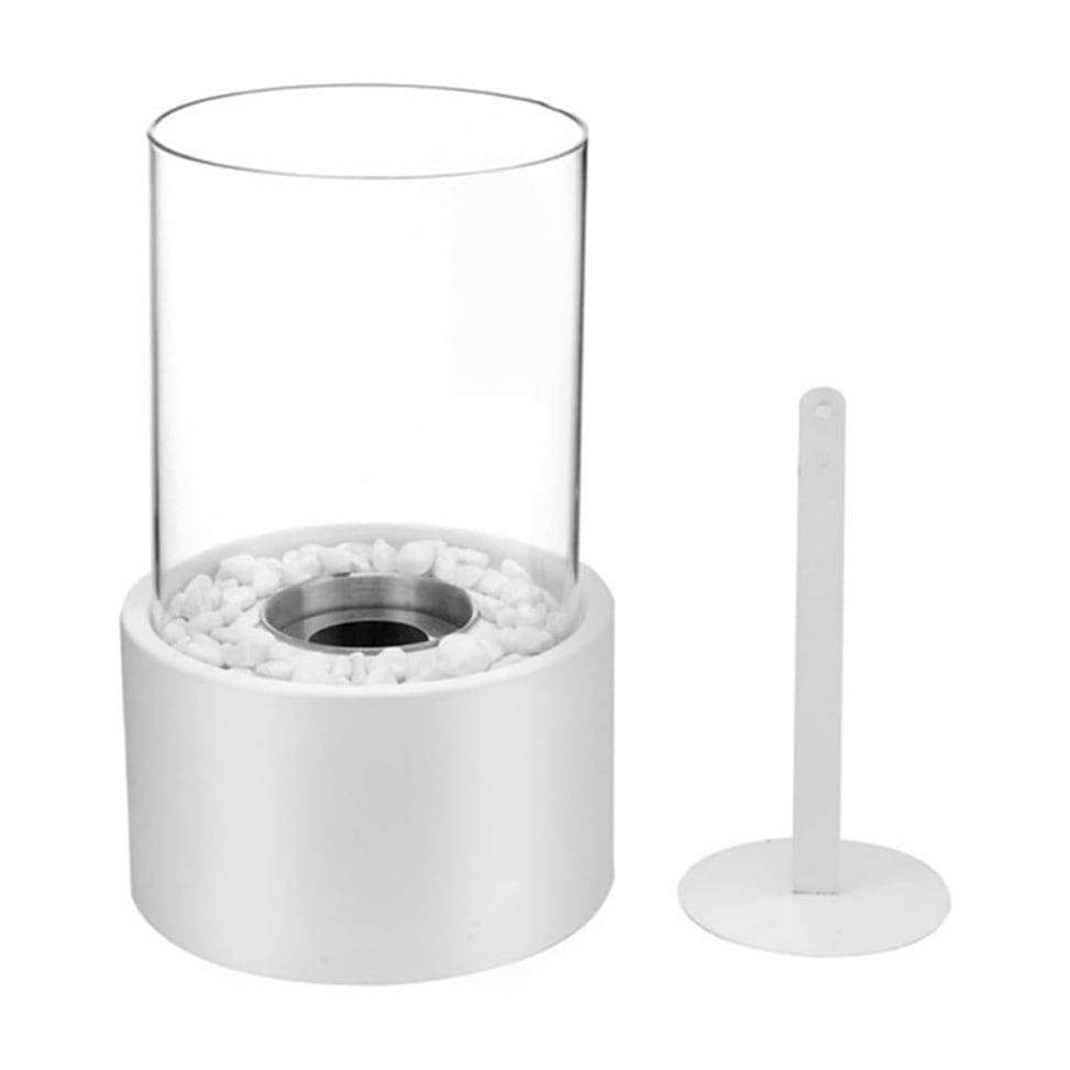Tabletop Fire Pit Fireplace Bioethanol Glass Cylinder Pebbles Portable Ethanol - Image 15