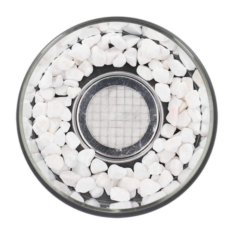 Tabletop Fire Pit Fireplace Bioethanol Glass Cylinder Pebbles Portable Ethanol - Image 18