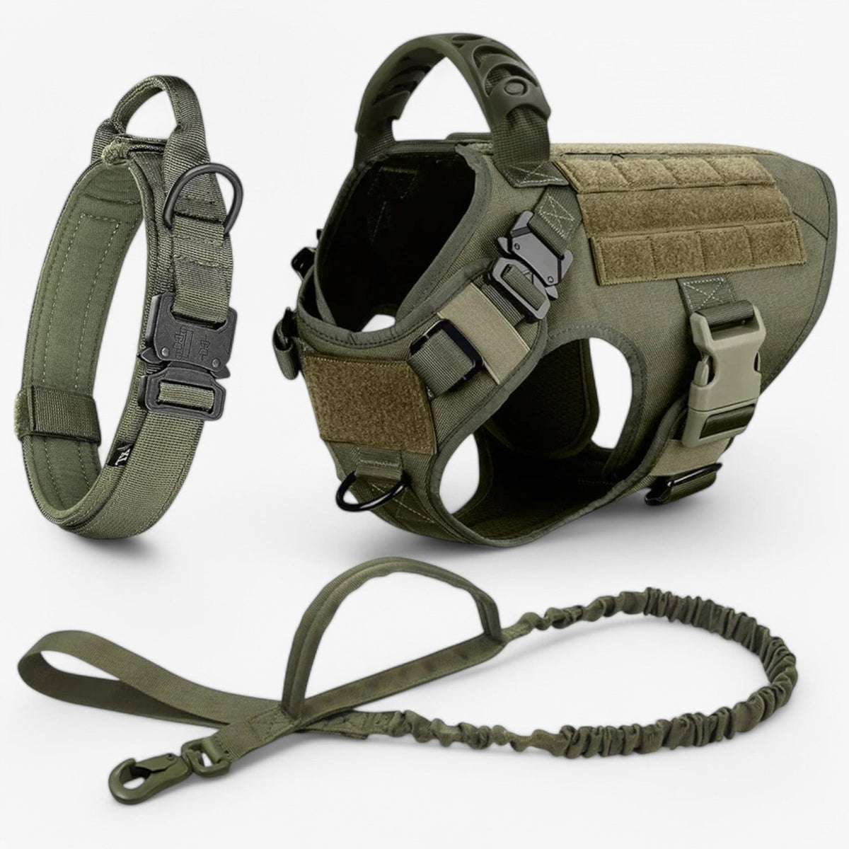 Tactical Dog Harness Vest with Control Handle and Front Clip for Training - Image 11