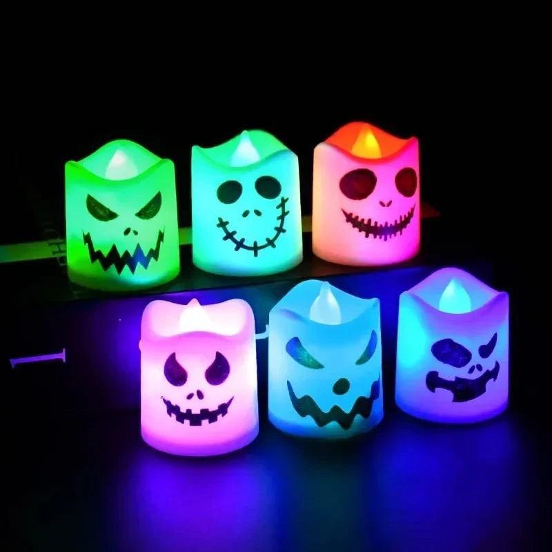 Tea Light Candles Halloween with Color Changing LED Battery Operated Set of 6 With Timer - Image 2
