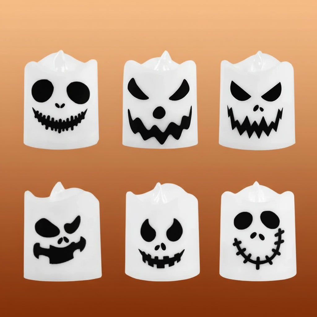 Tea Light Candles Halloween with Color Changing LED Battery Operated Set of 6 With Timer - Image 6