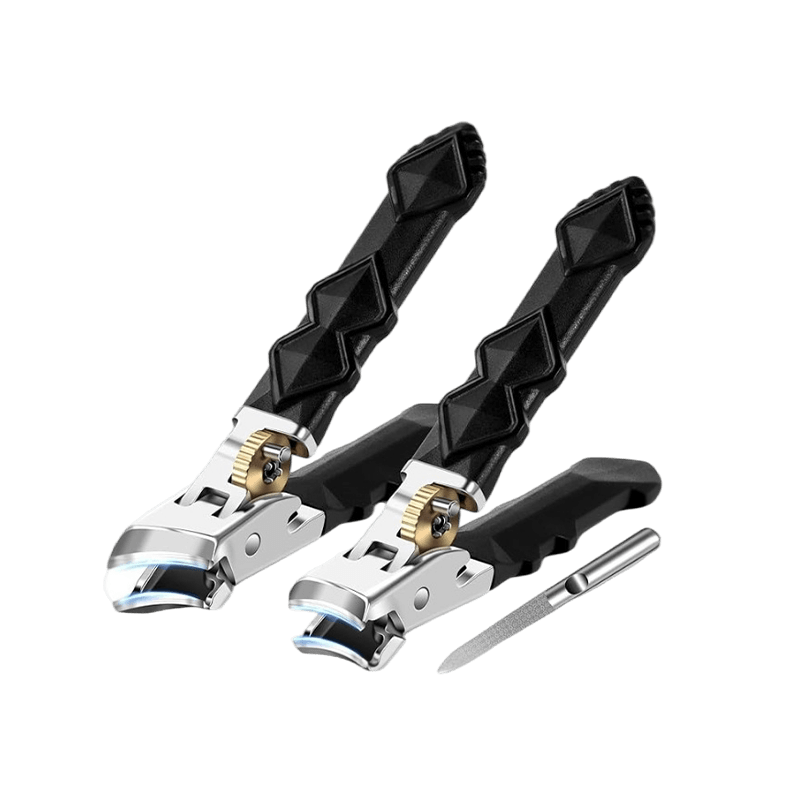 Thick Toenail Clippers Heavy Duty Stainless Steel Curved Blade Wide Jaw File - Image 1