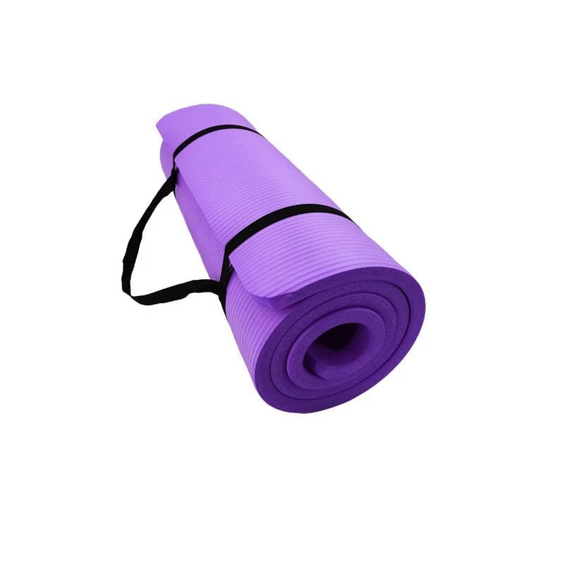 Thick Yoga Mat Exercise Non Slip Foam Portable Carrying Strap Ribbed - Image 3